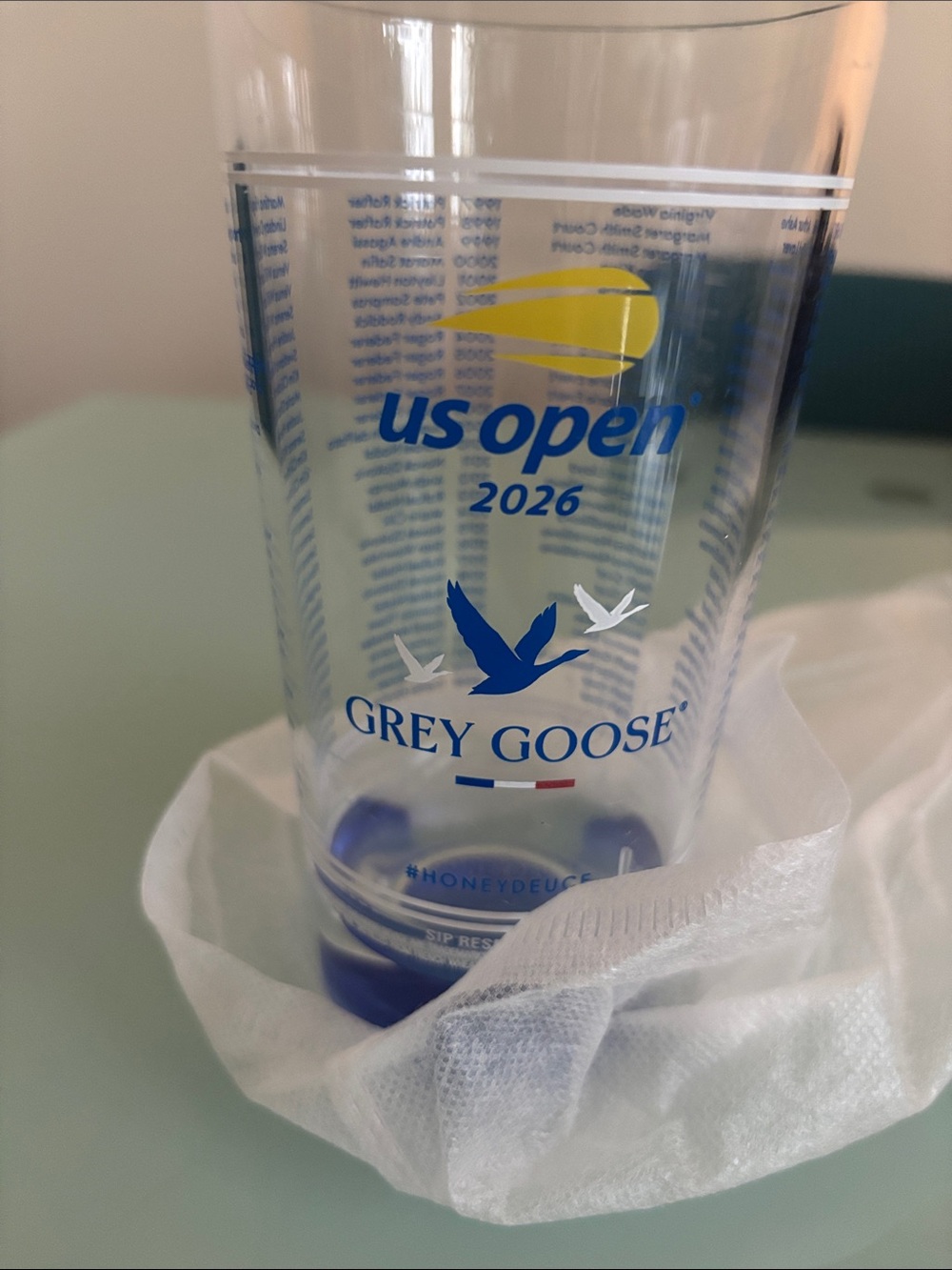 US Open 2026 Blue Clear Plastic Party Cup